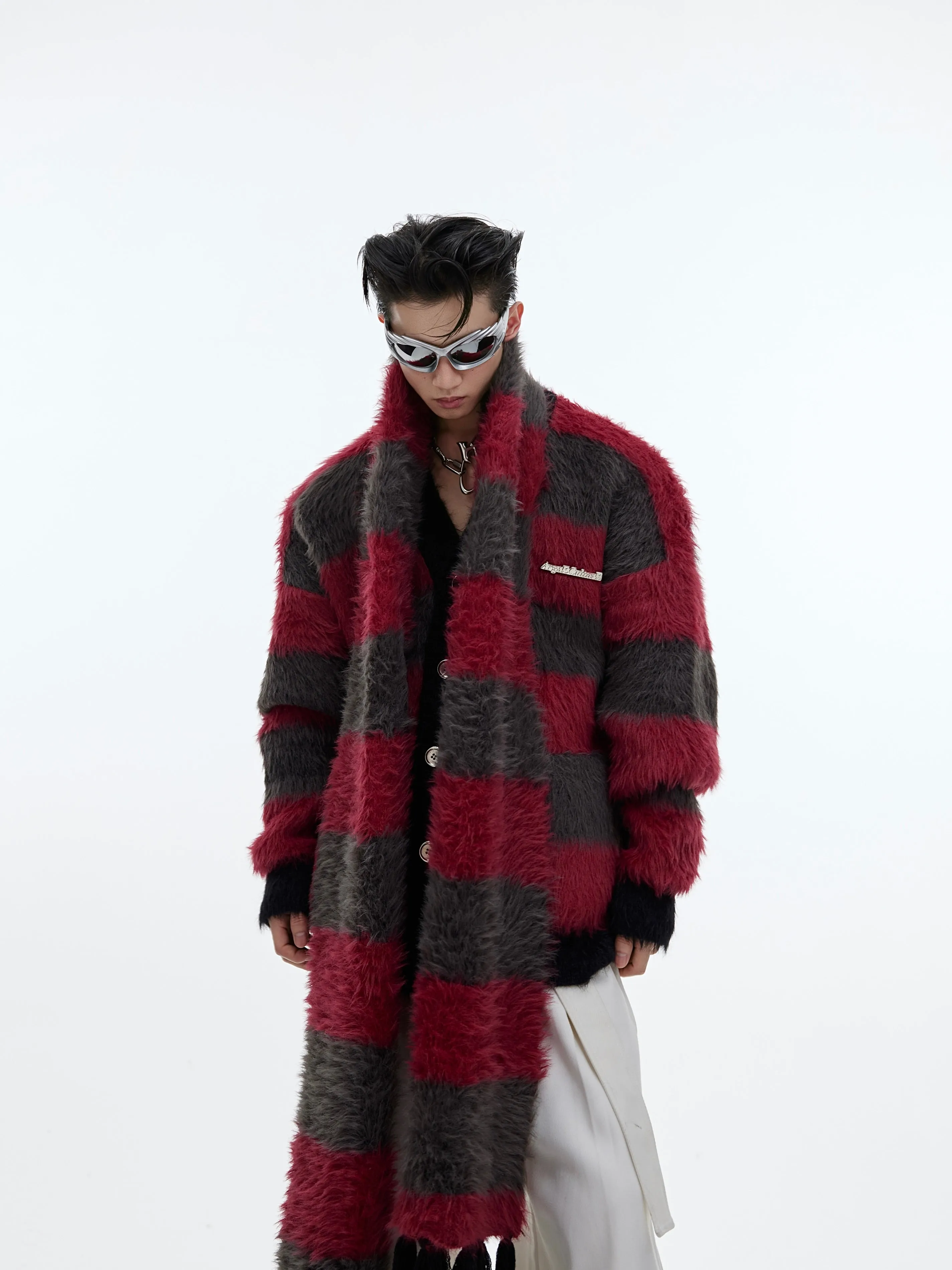 【23s December.】Christmas Imitation Mink Striped Thick Sweater(Comes with scarf)