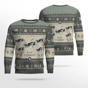 A-22 Foxbat A22_Aircraft Ugly Sweater, Ugly Sweater Christmas Shirt for Men Dad Veteran