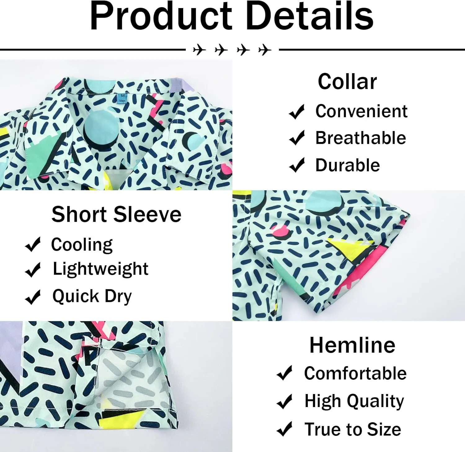 Artsadd 80s 90s Hawaiian Shirt for Men Vintage Button Down Short Sleeve Big and Tall Shirts Funny Party Disco Outfit