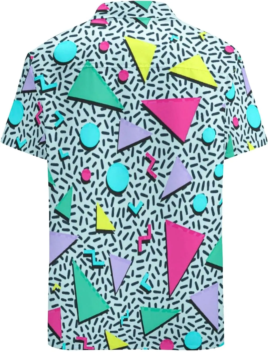 Artsadd 80s 90s Hawaiian Shirt for Men Vintage Button Down Short Sleeve Big and Tall Shirts Funny Party Disco Outfit