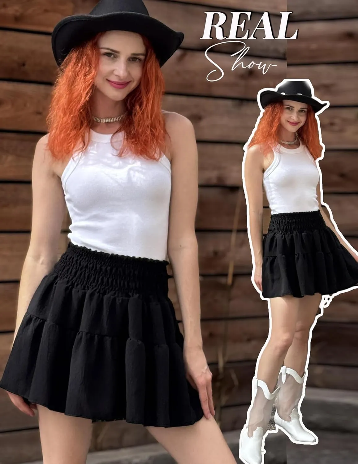 Avidlove Womens Summer Flowy Mini Skirts High Waisted Ruffle Boho Casual Cute Beach Short Skirt