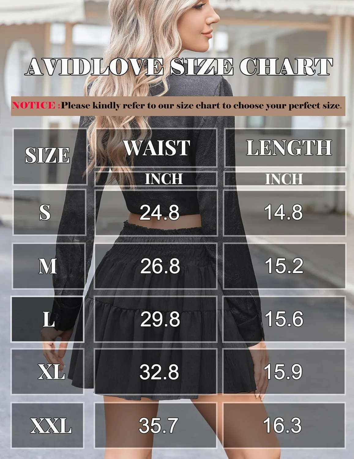 Avidlove Womens Summer Flowy Mini Skirts High Waisted Ruffle Boho Casual Cute Beach Short Skirt