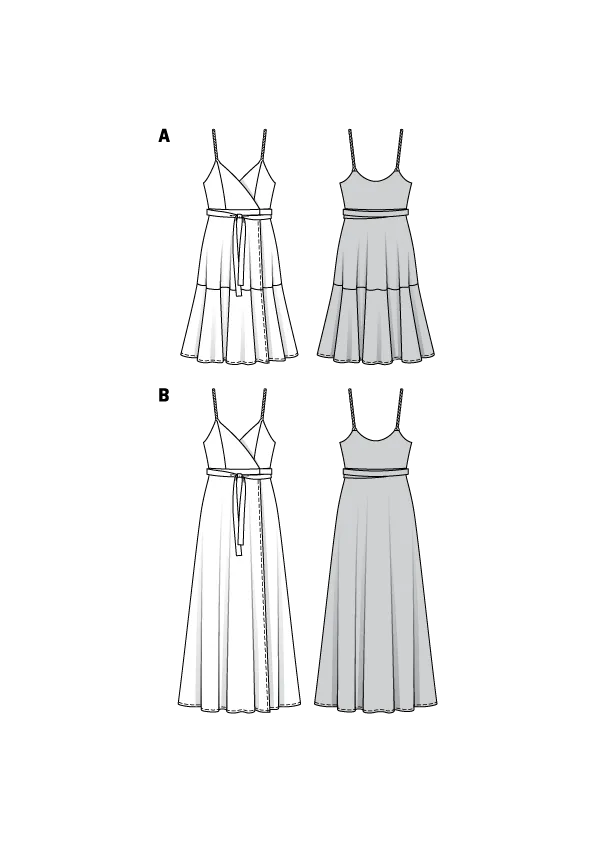 BD6344 Misses' wrap dress sewing pattern