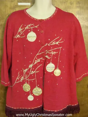 Bling Ornaments Ugly Christmas Sweater