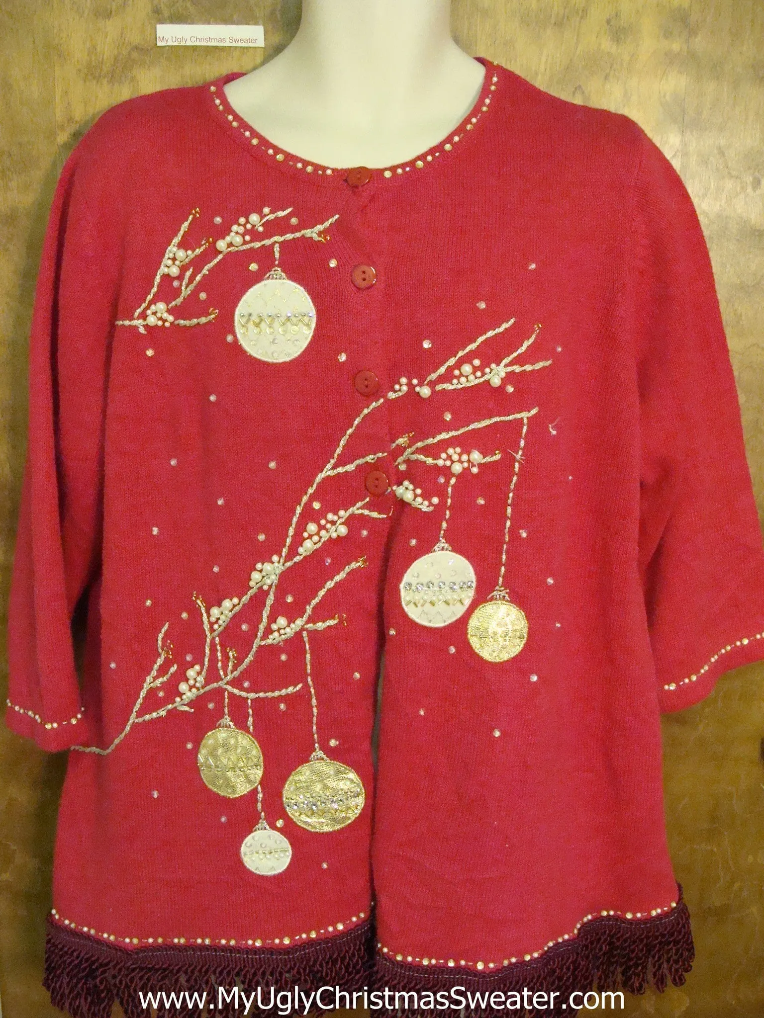 Bling Ornaments Ugly Christmas Sweater