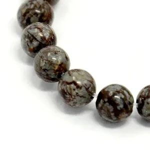 Brown Snowflake Obsidian Round 8mm