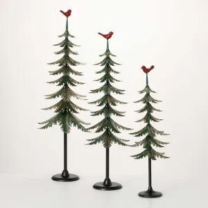 Cardinal-Topped Pine Tree Set