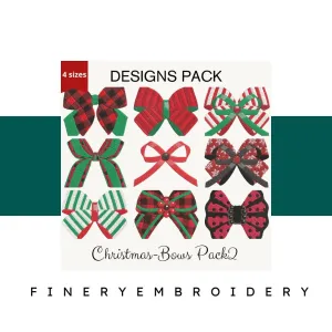 Christmas Bows Pack 2 : Design Pack - Embroidery Design