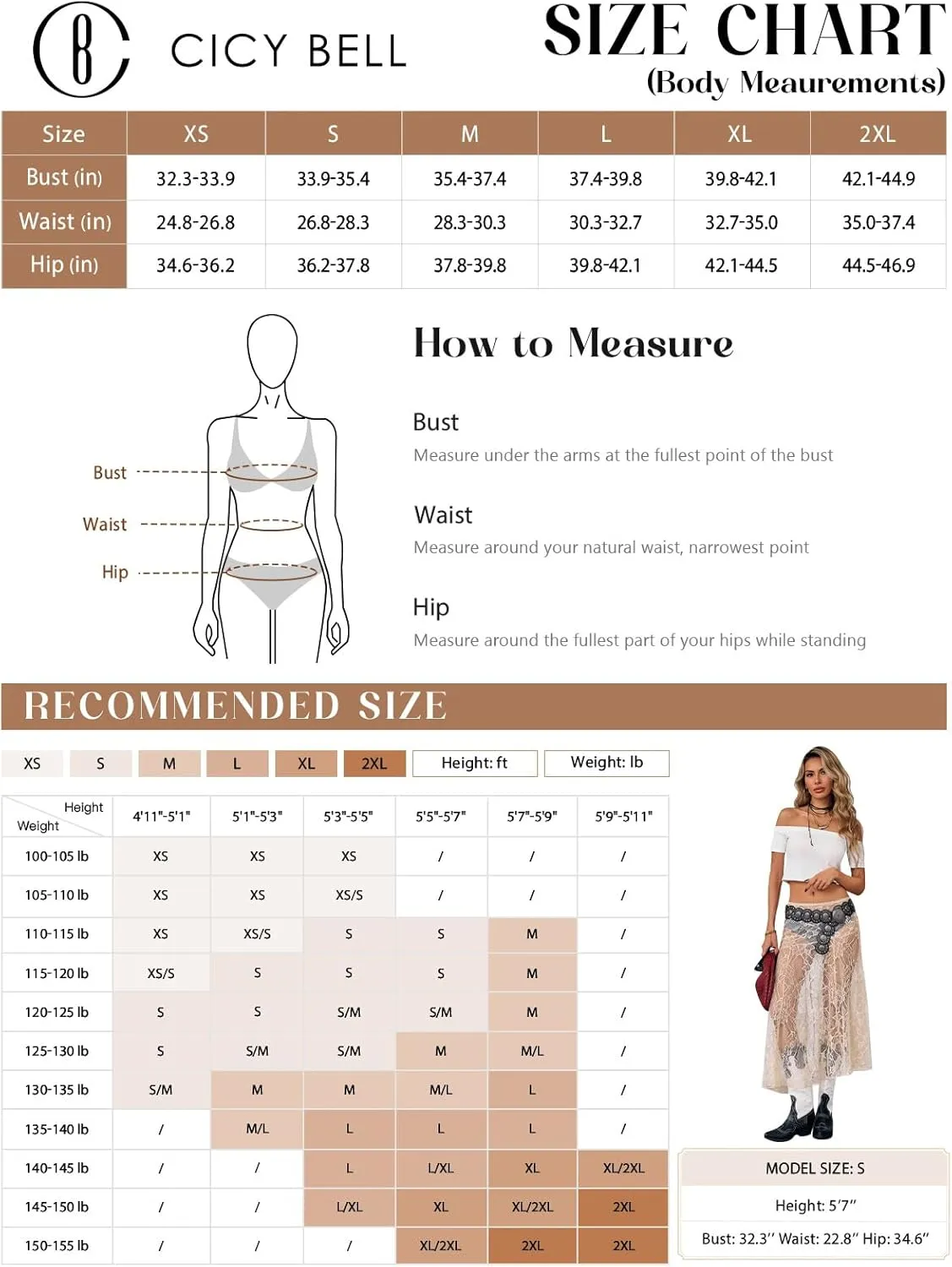 Cicy Bell Womens Summer Lace Maxi Skirt Elastic Waist See-Through Asymmetric Hem Beach Cover Up Long Skirt