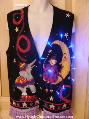 Circus Theme Light Up Christmas Sweater Vest