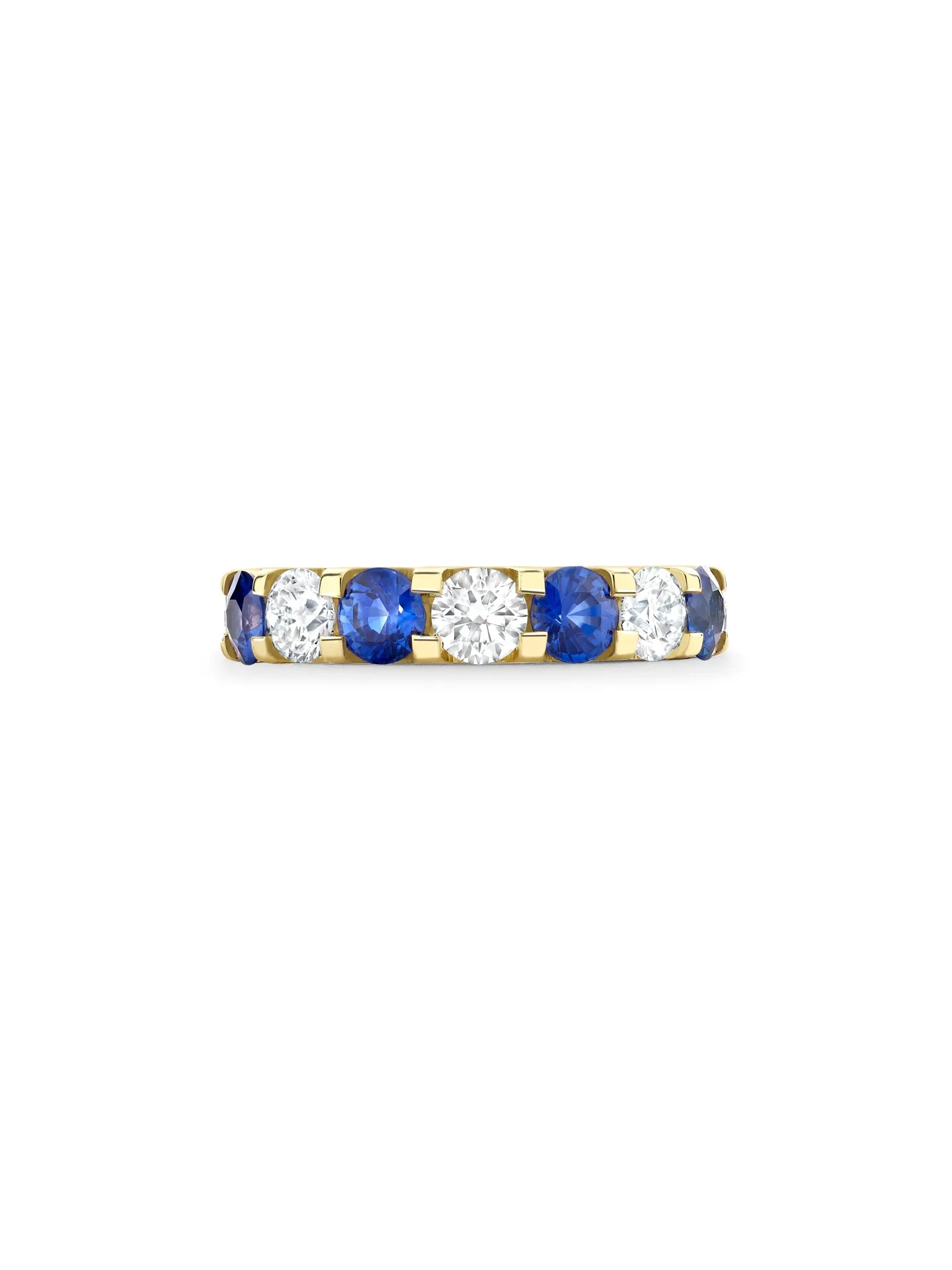 Classic Evermore Medium Sapphire Diamond Yellow Gold Eternity Ring
