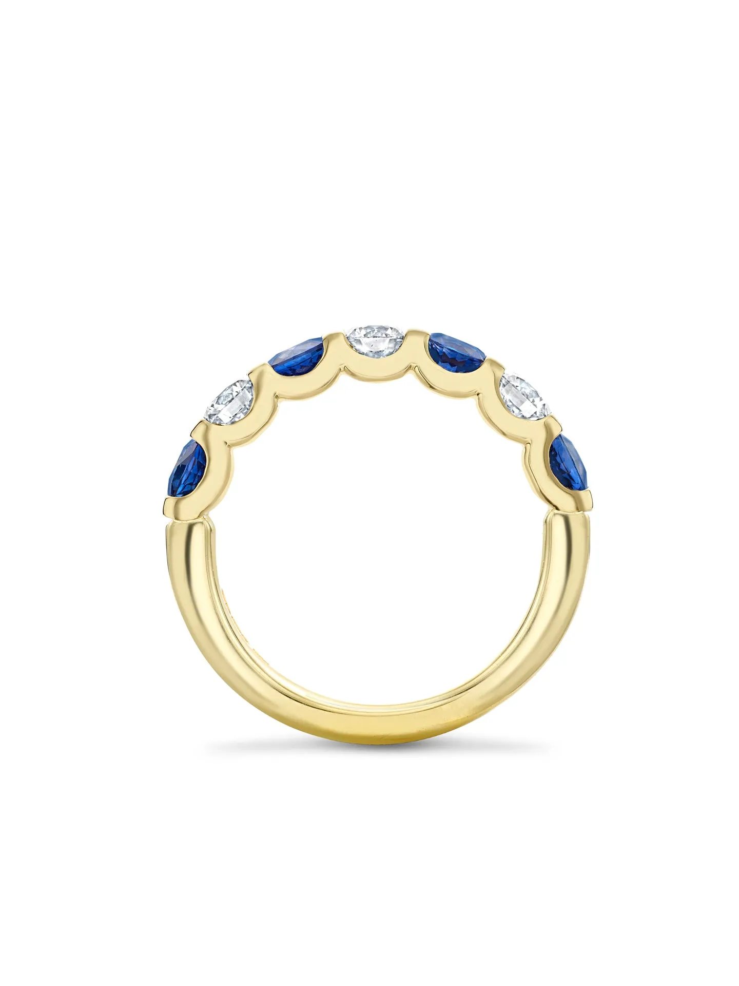 Classic Evermore Medium Sapphire Diamond Yellow Gold Eternity Ring