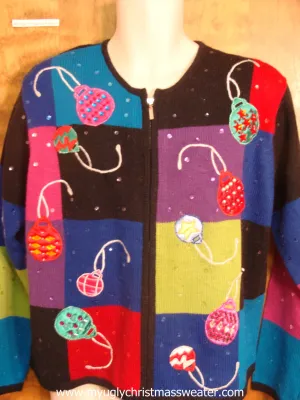 Colorful Checkerboard Cute Christmas Sweater