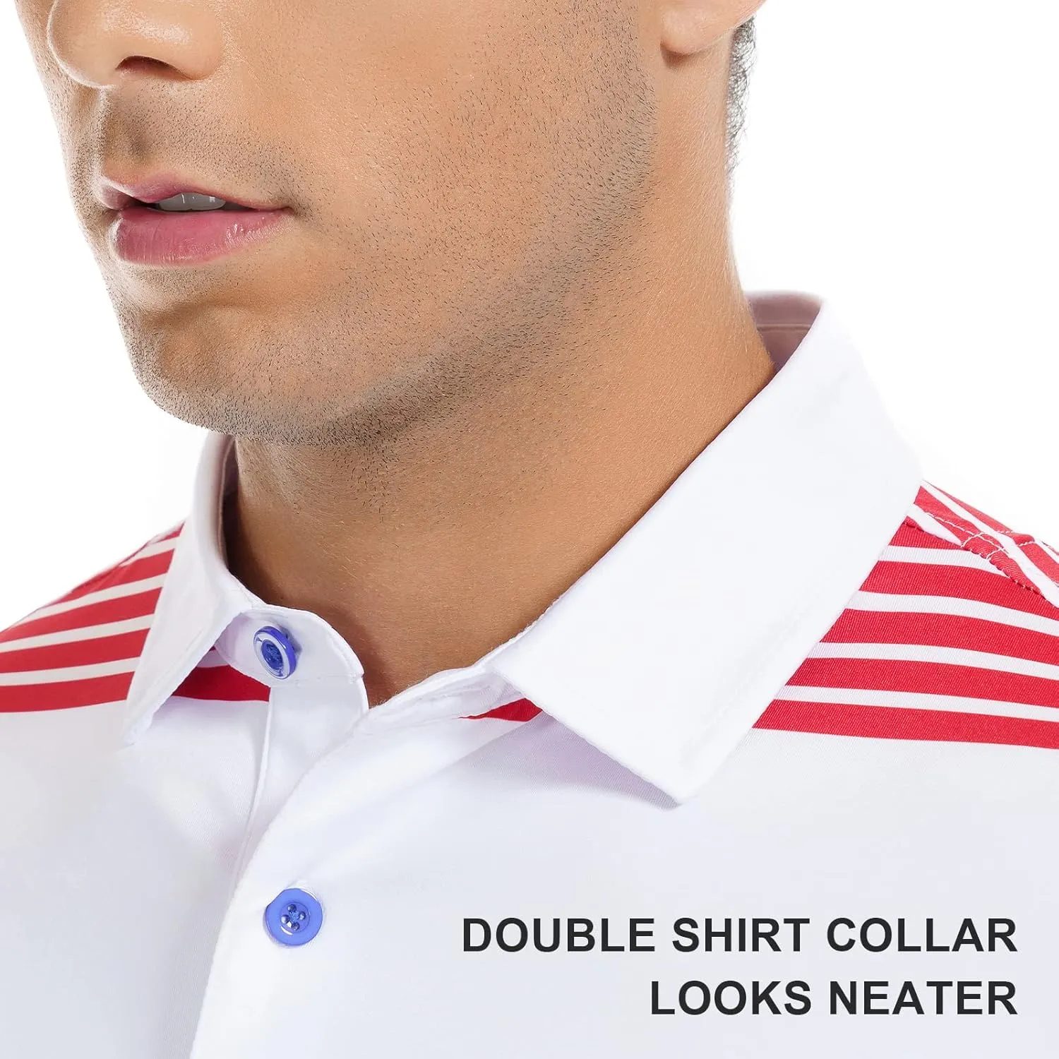 DEOLAX Mens Golf Shirt Fashion Prints Athletic Mens Polo Shirts Short Sleeve Classic Casual Dry Fit Soft Golf Shirts for Men