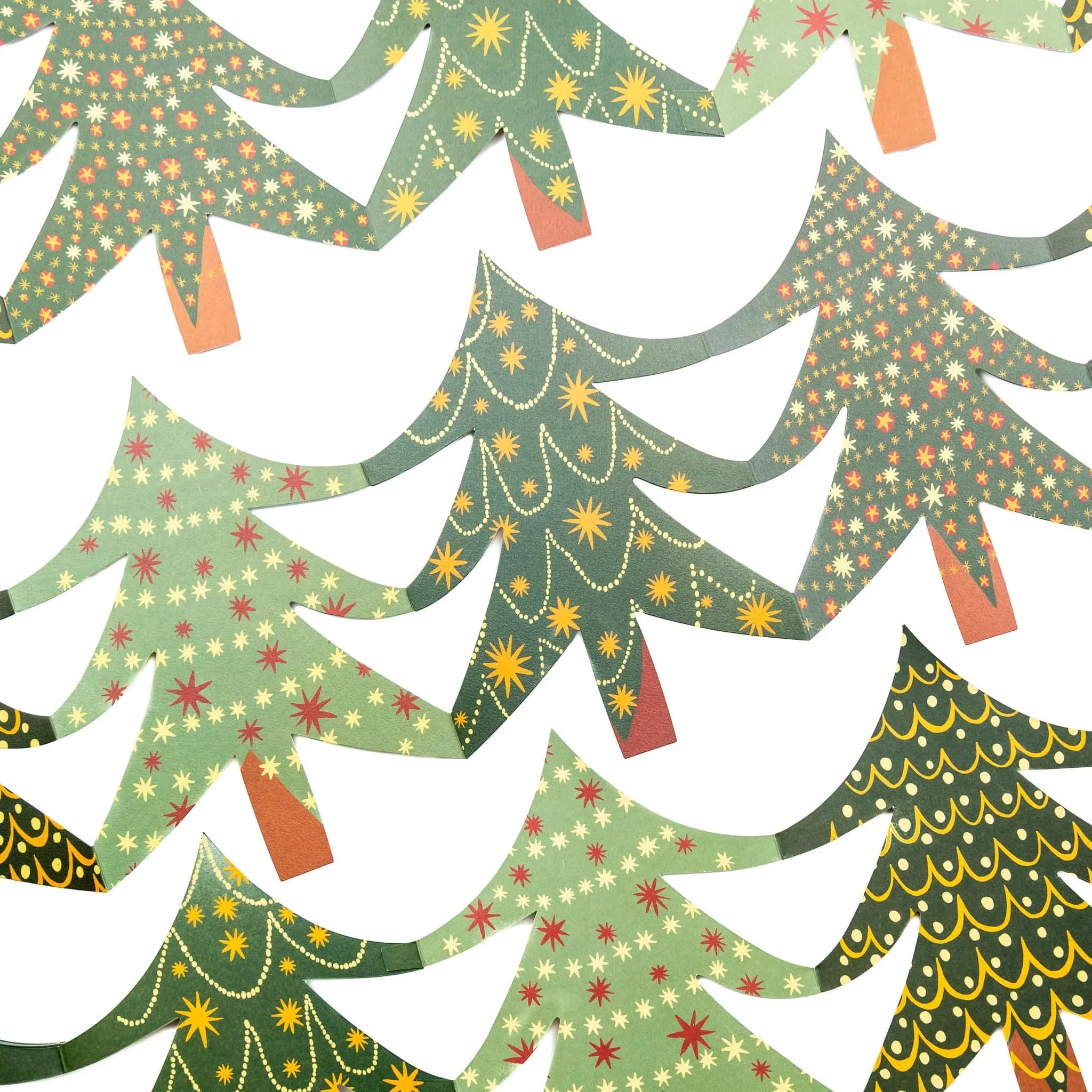 East End Press Christmas Trees Concertina Garland