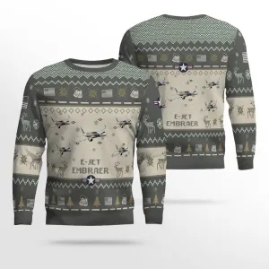 Embraer E-Jet Aircraft Ugly Sweater, Ugly Sweater Christmas Shirt for Men Dad Veteran
