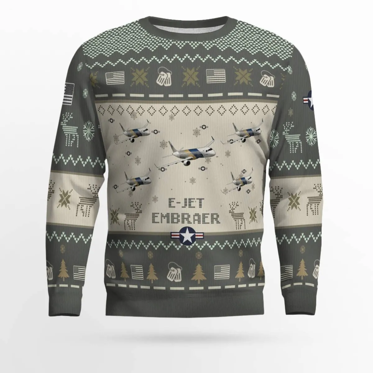 Embraer E-Jet Aircraft Ugly Sweater, Ugly Sweater Christmas Shirt for Men Dad Veteran