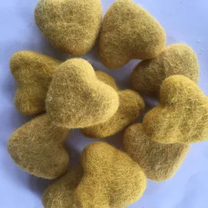 Felt Hearts Mustard Yellow