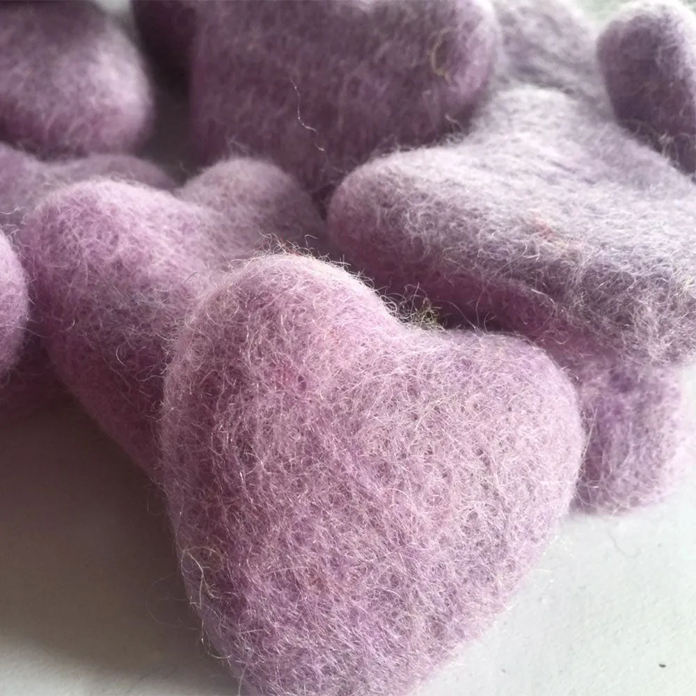 Felt Hearts Pink