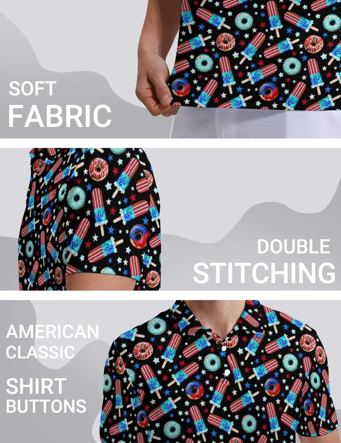 Funny Golf Shirts for Men Moisture Wicking Men's Fun Golf Polo Shirts Quick-Dry Polo Shirts Short Sleeve