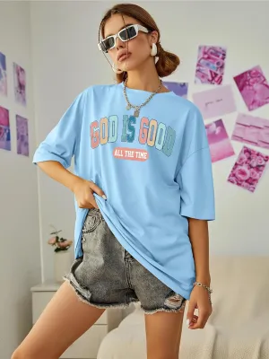 God is Good Shirt Christian Shirts for Women Oversized Jesus Religious Gift Tops Bible Verse Inspirational Tee
