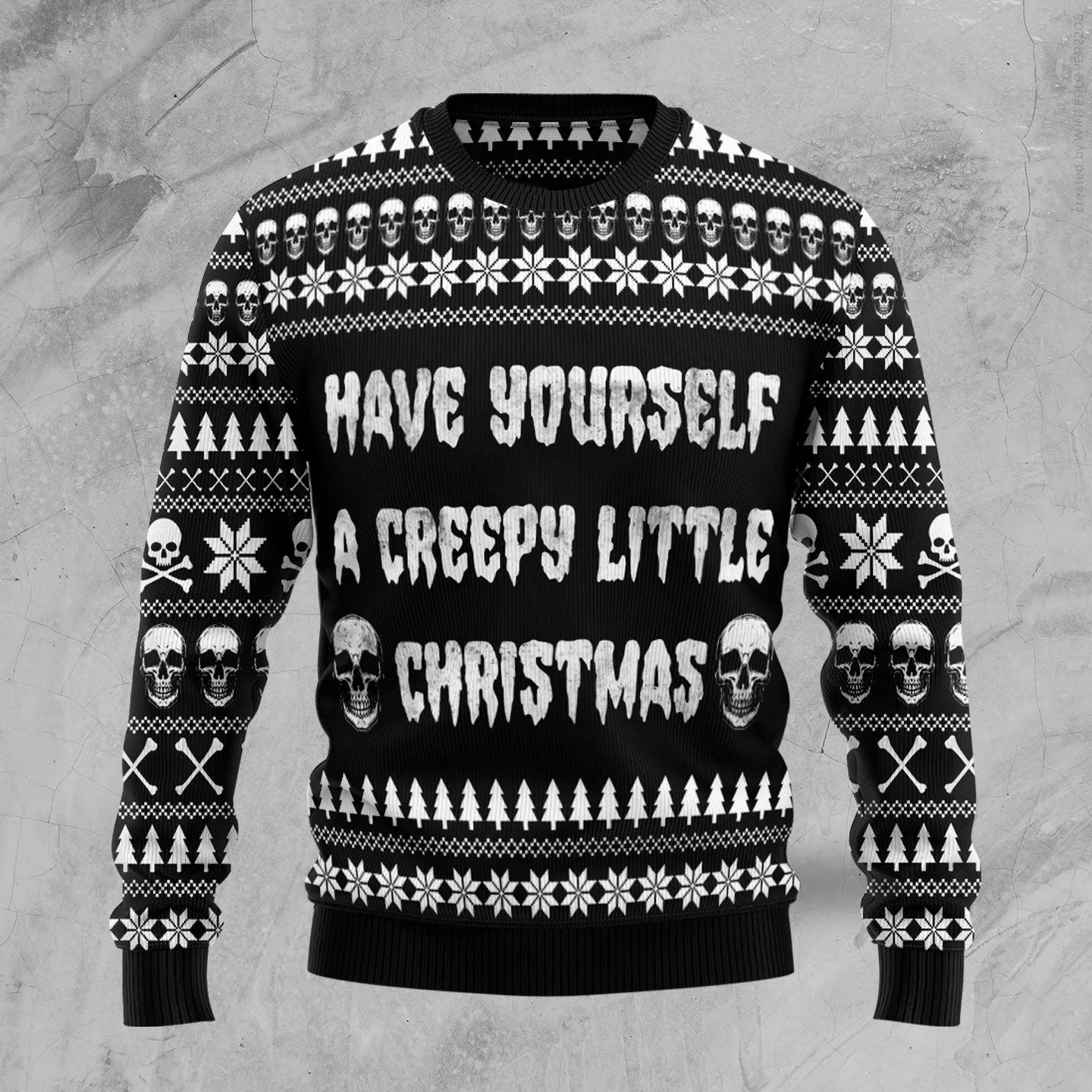 Have yourself a creepy little Christmas Ugly Christmas Sweater, Skull Sweater Shirt