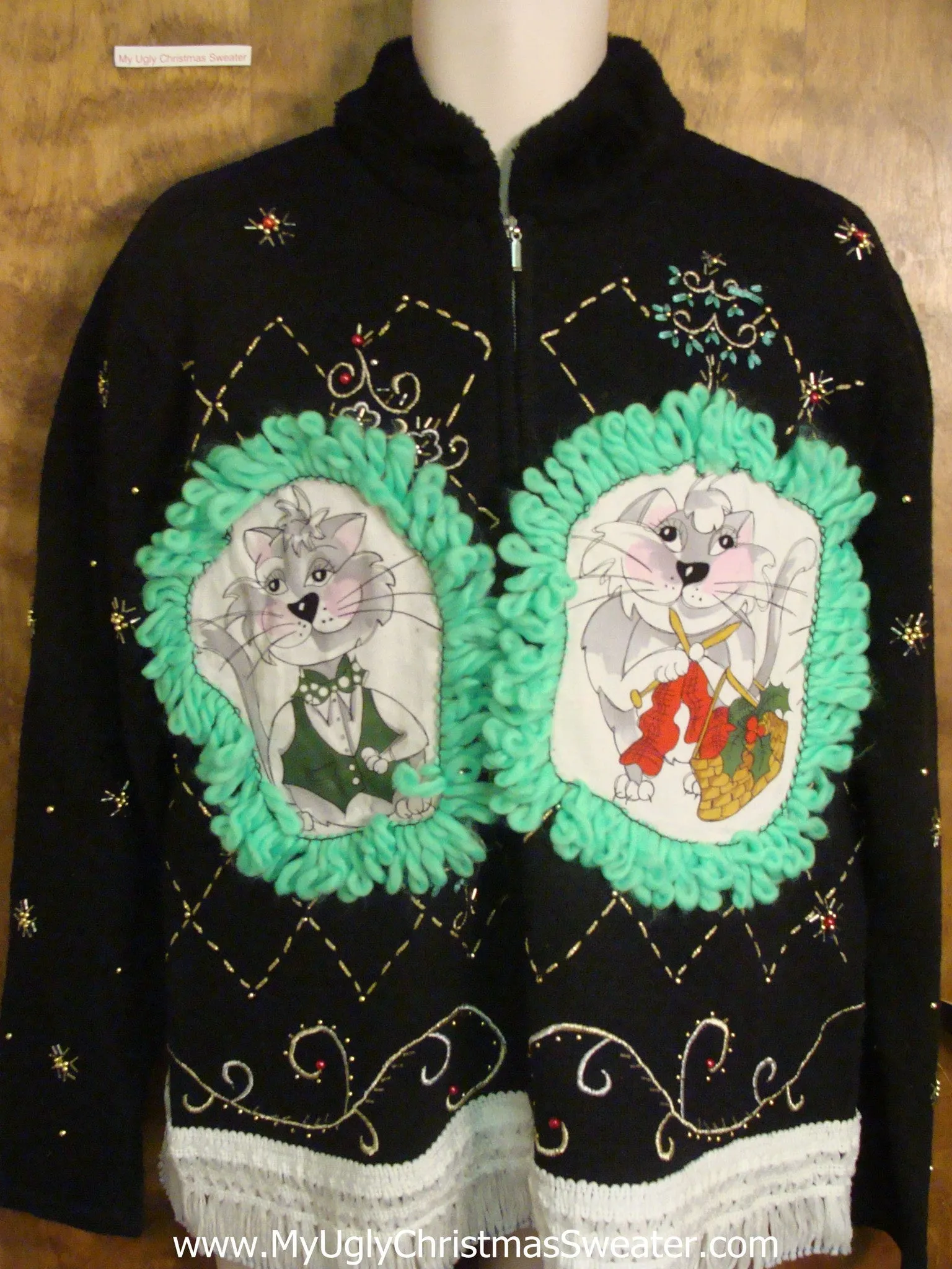 Holiday Swirls Cat Christmas Sweater
