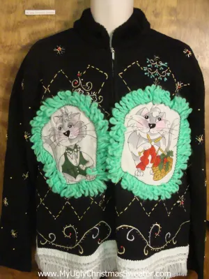 Holiday Swirls Cat Christmas Sweater