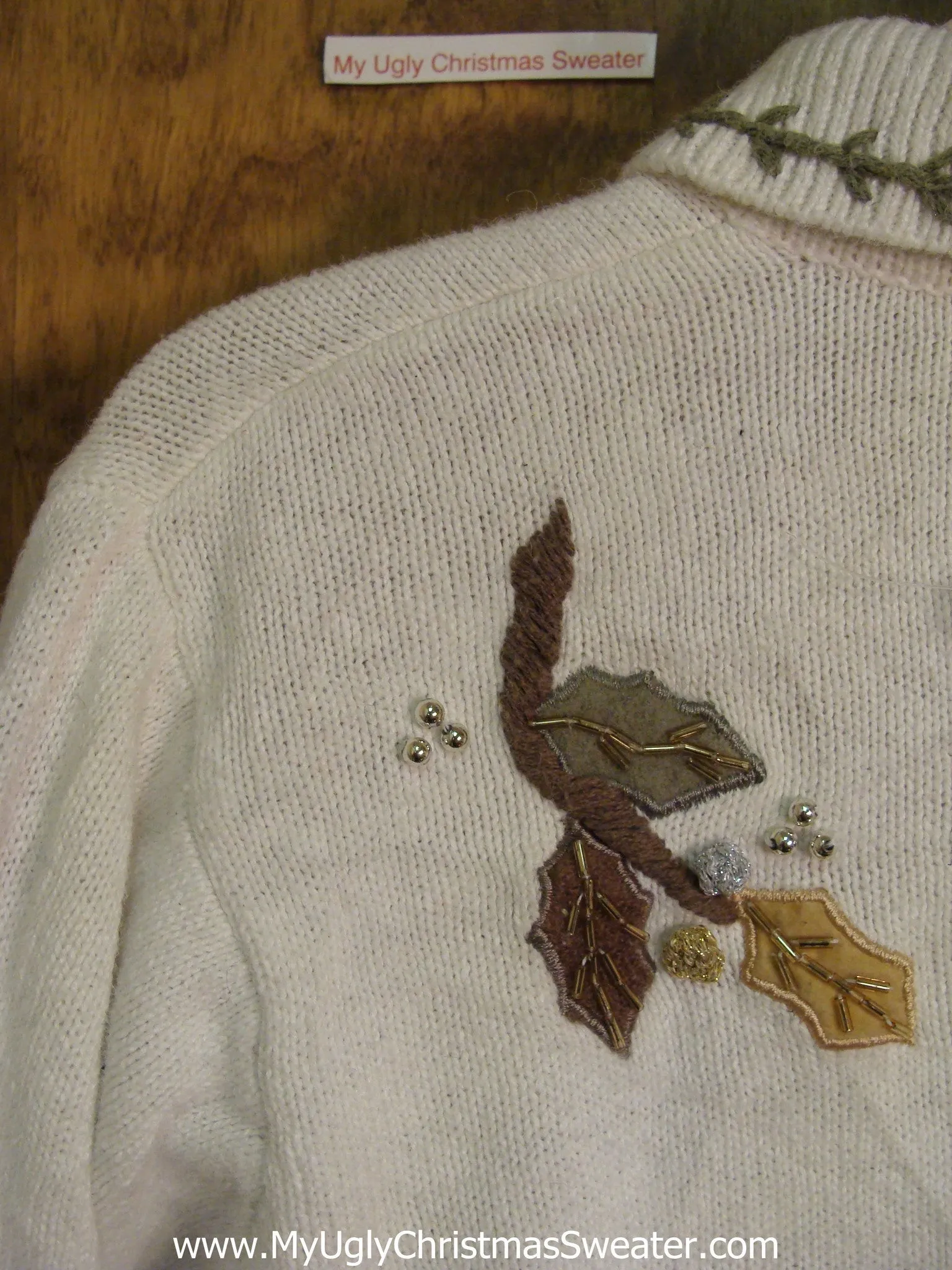 Horrible Tan and Brown Ugliest Christmas Sweater