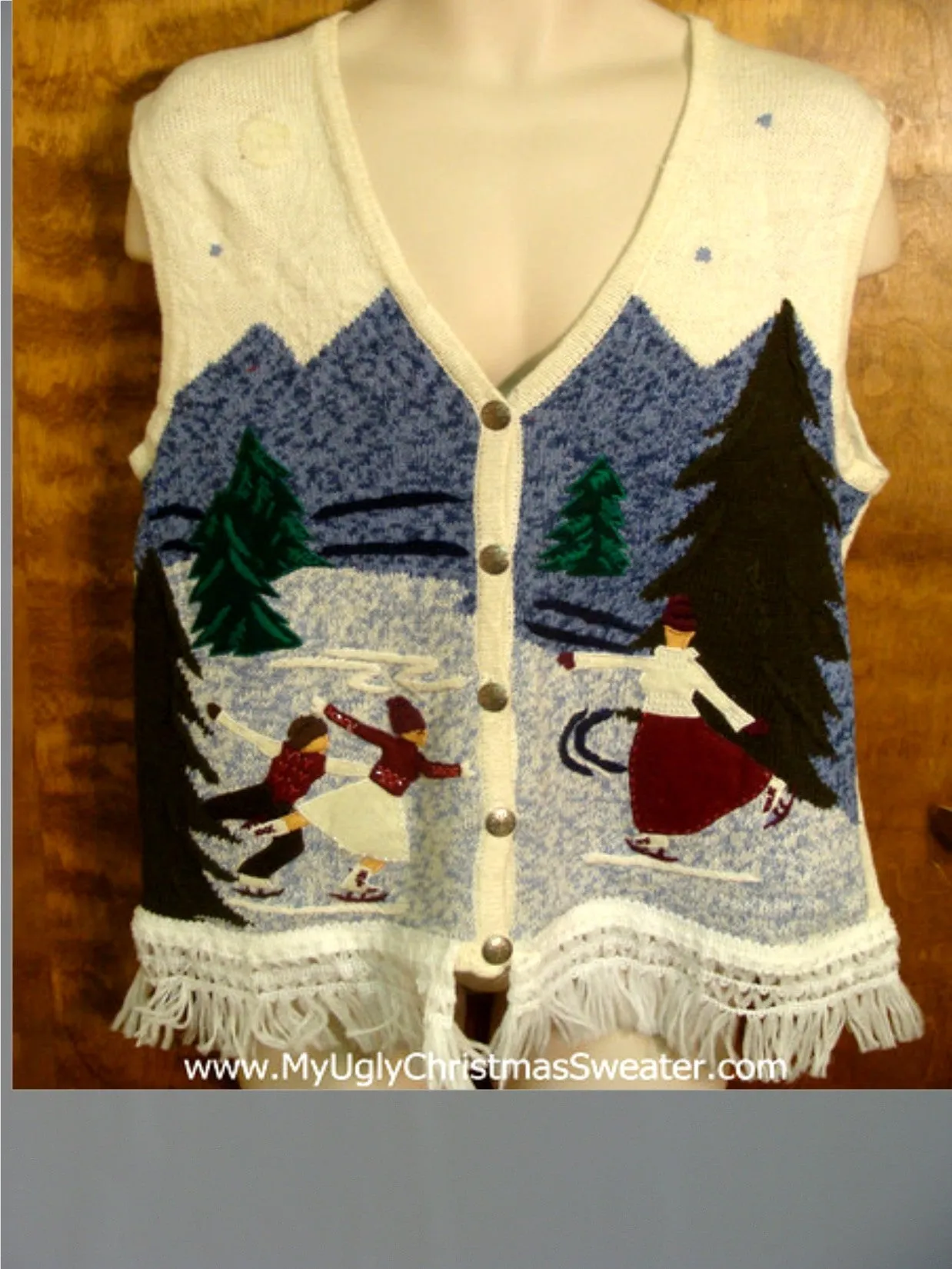 Ice Skating Cute Christmas Sweater Vest