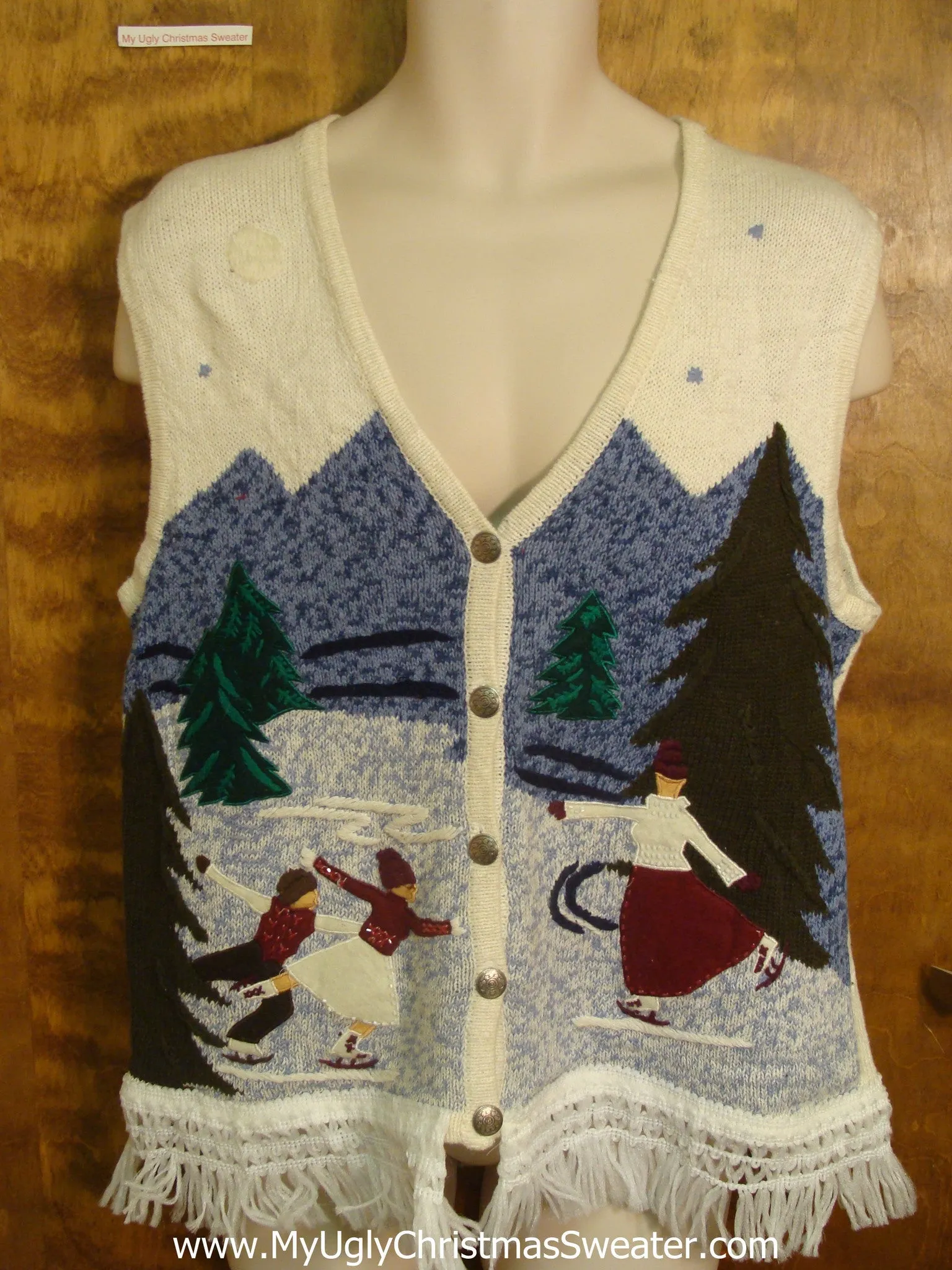 Ice Skating Cute Christmas Sweater Vest