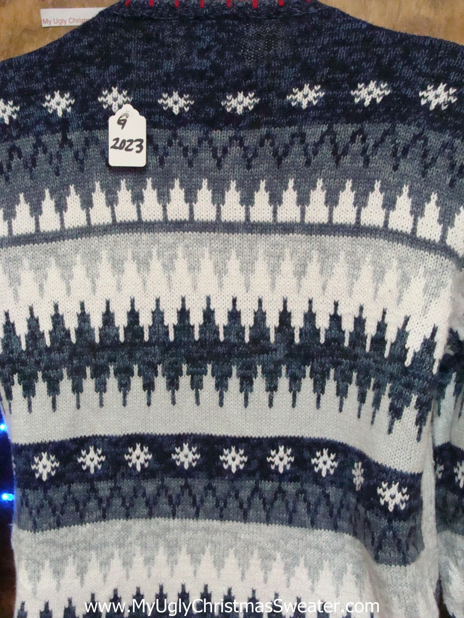 LET IT SNOW 2sided Blue Light Up Ugly Xmas Sweater