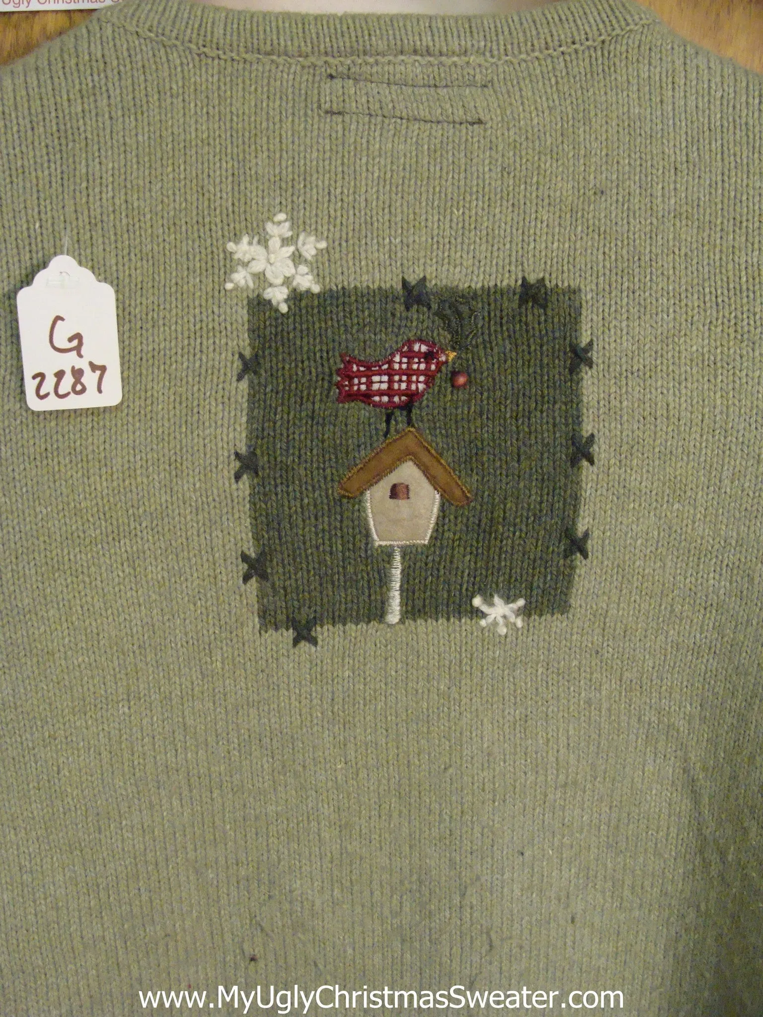 Light Up Green Ugly Xmas Sweater with Fringe