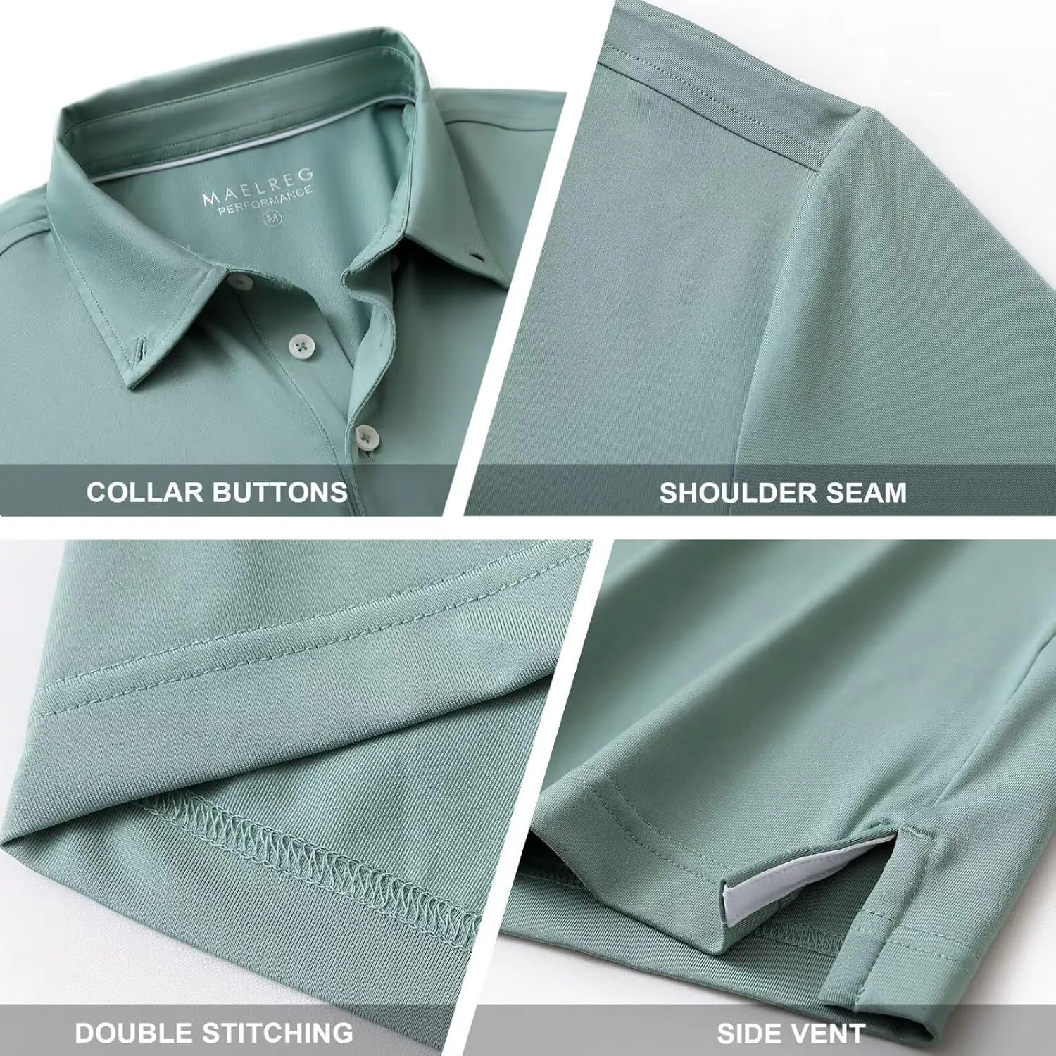 M MAELREG Golf Shirts for Men Dry Fit Moisture Wicking Performance Lightweight Print Pattern Short Sleeve Mens Polo Shirts