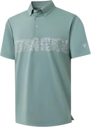 M MAELREG Golf Shirts for Men Dry Fit Moisture Wicking Performance Lightweight Print Pattern Short Sleeve Mens Polo Shirts