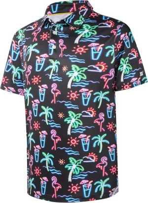 Mens Golf Shirt Short Sleeve Dry Fit Print Moisture Wicking Performance Patterns Collared Polo Shirt