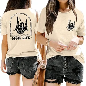 Mom Shirt for Women Mom Life Tee Mother's Day T Shirts Funny Graphic Mama Shirt Casual Short Sleeve Tops Tees