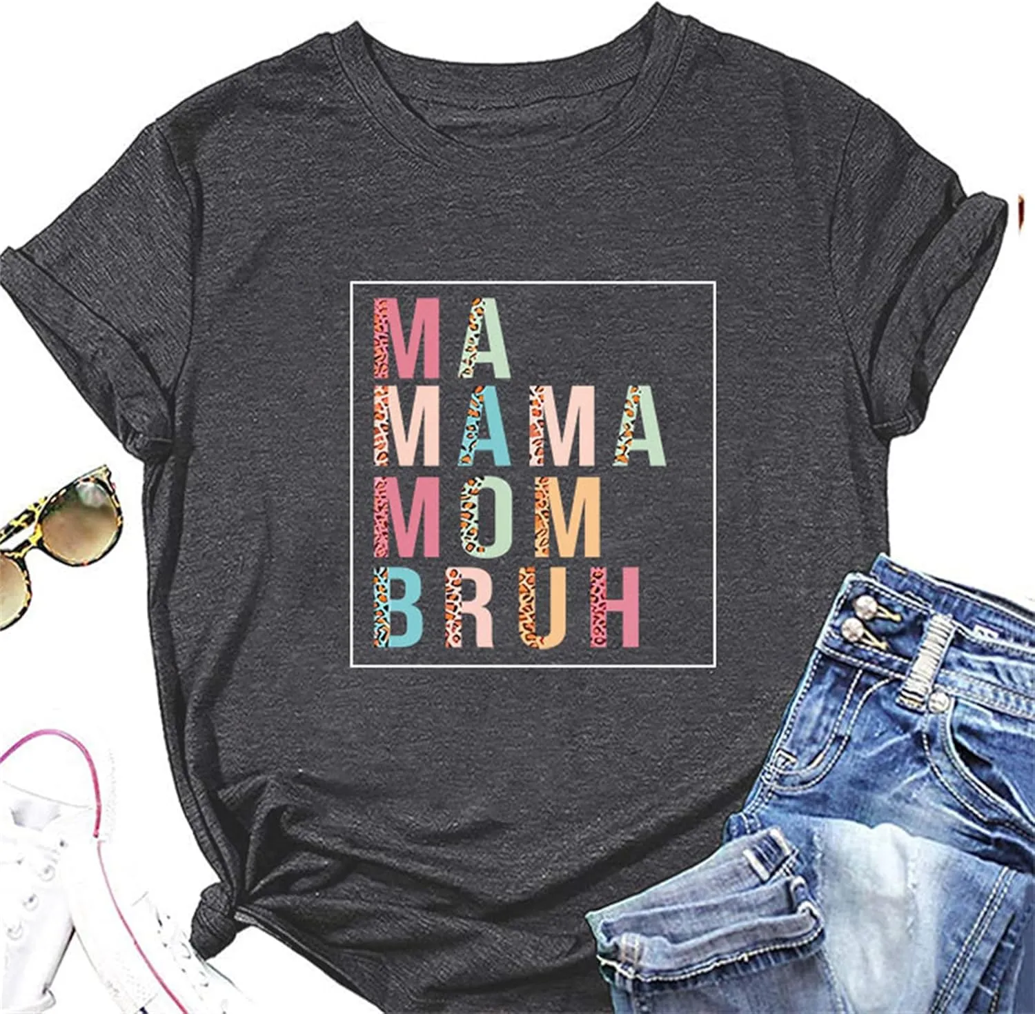 Mom Shirt for Women Mom Life Tee Mother's Day T Shirts Funny Graphic Mama Shirt Casual Short Sleeve Tops Tees