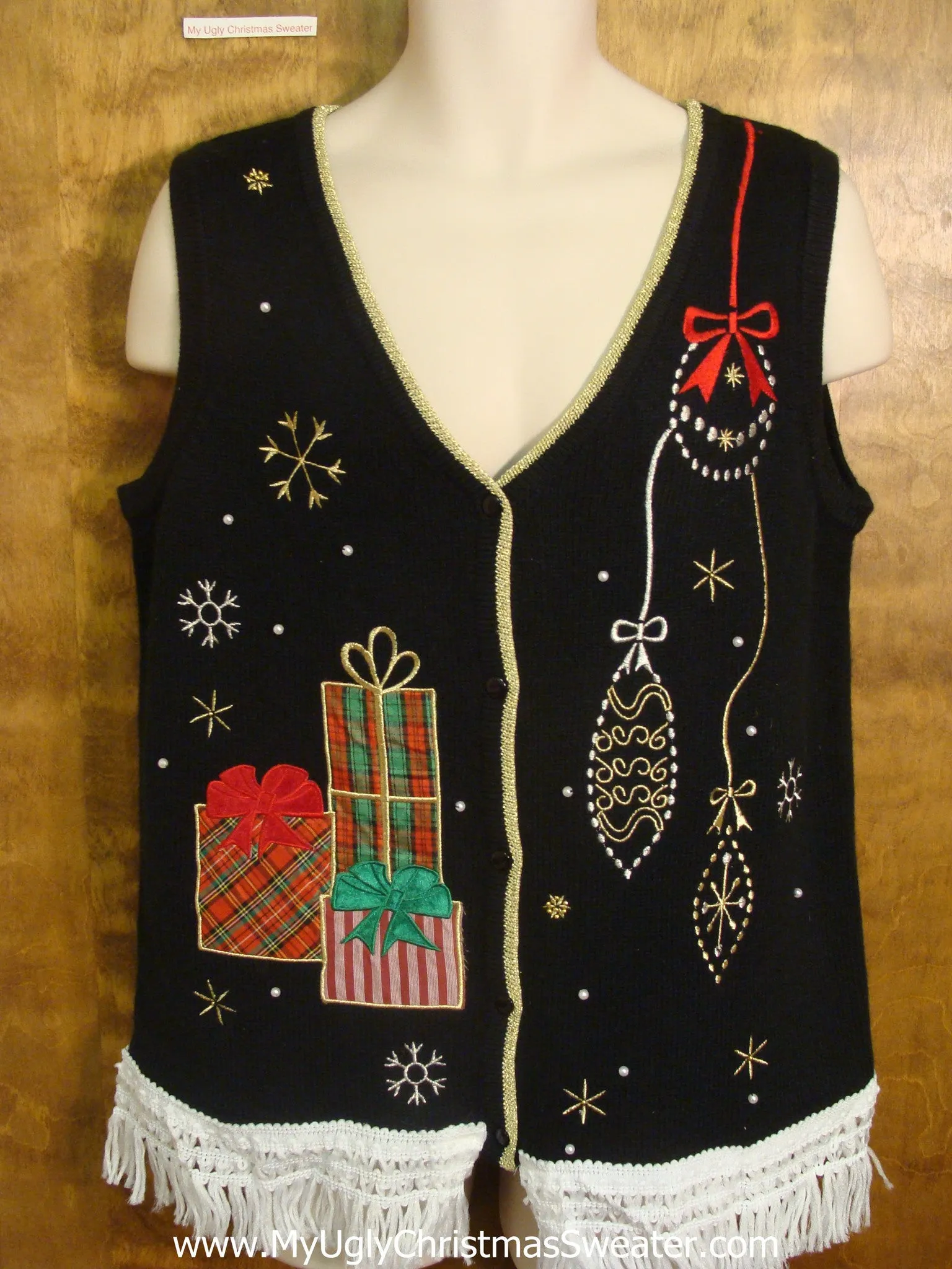 Ornaments and Presents Cute Christmas Sweater Vest