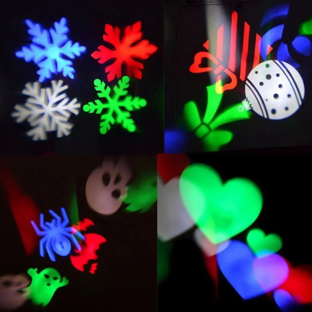 Outdoor Garden Yard Lawn 2 Christmas Pattern Cards LED Projector Light
