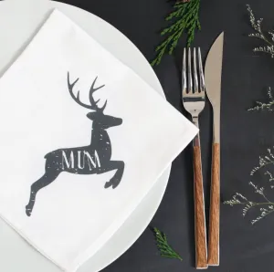 Personalised Reindeer Christmas Napkin