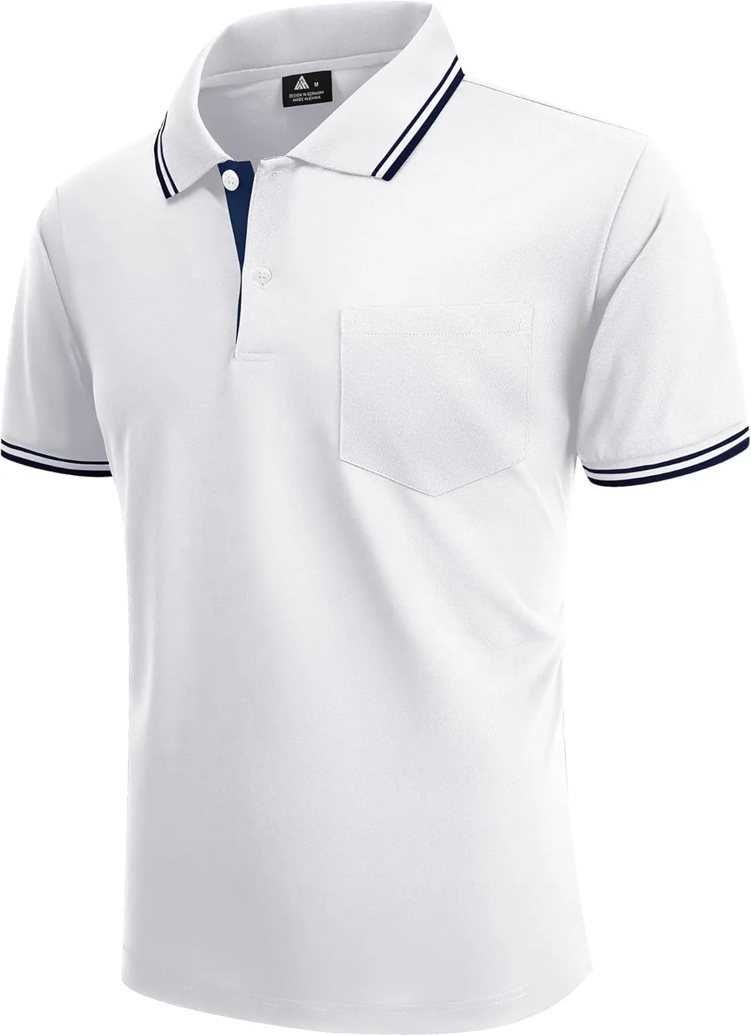 Polo Shirts for Men Short Sleeve Golf Polo with Pockets Moisture Wicking Tennis Shirt Summer Polo T-Shirts