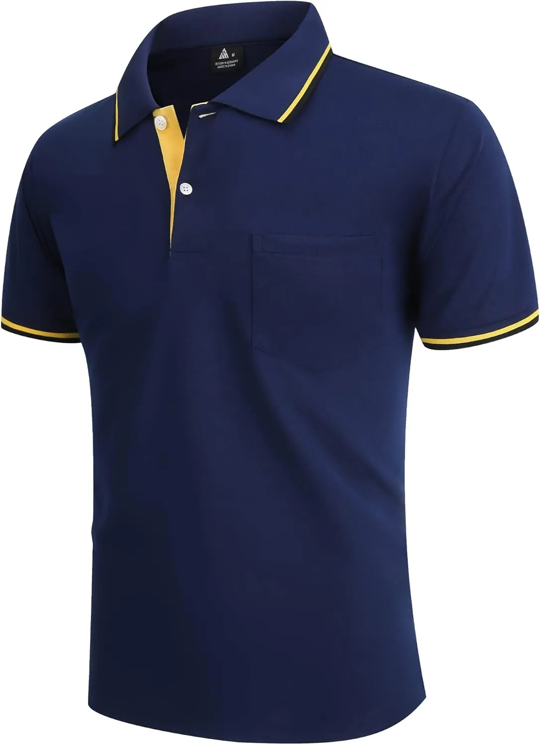 Polo Shirts for Men Short Sleeve Golf Polo with Pockets Moisture Wicking Tennis Shirt Summer Polo T-Shirts