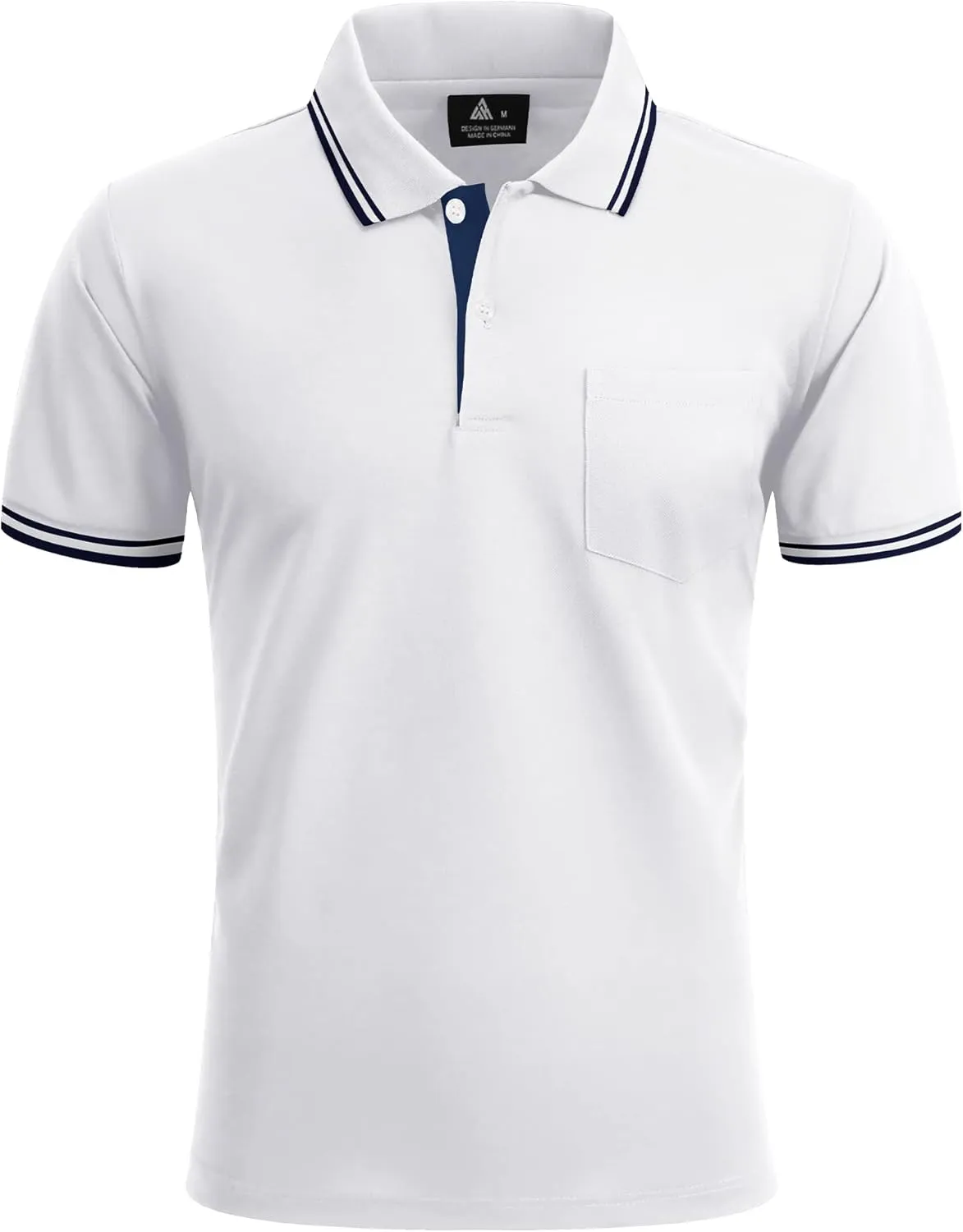 Polo Shirts for Men Short Sleeve Golf Polo with Pockets Moisture Wicking Tennis Shirt Summer Polo T-Shirts