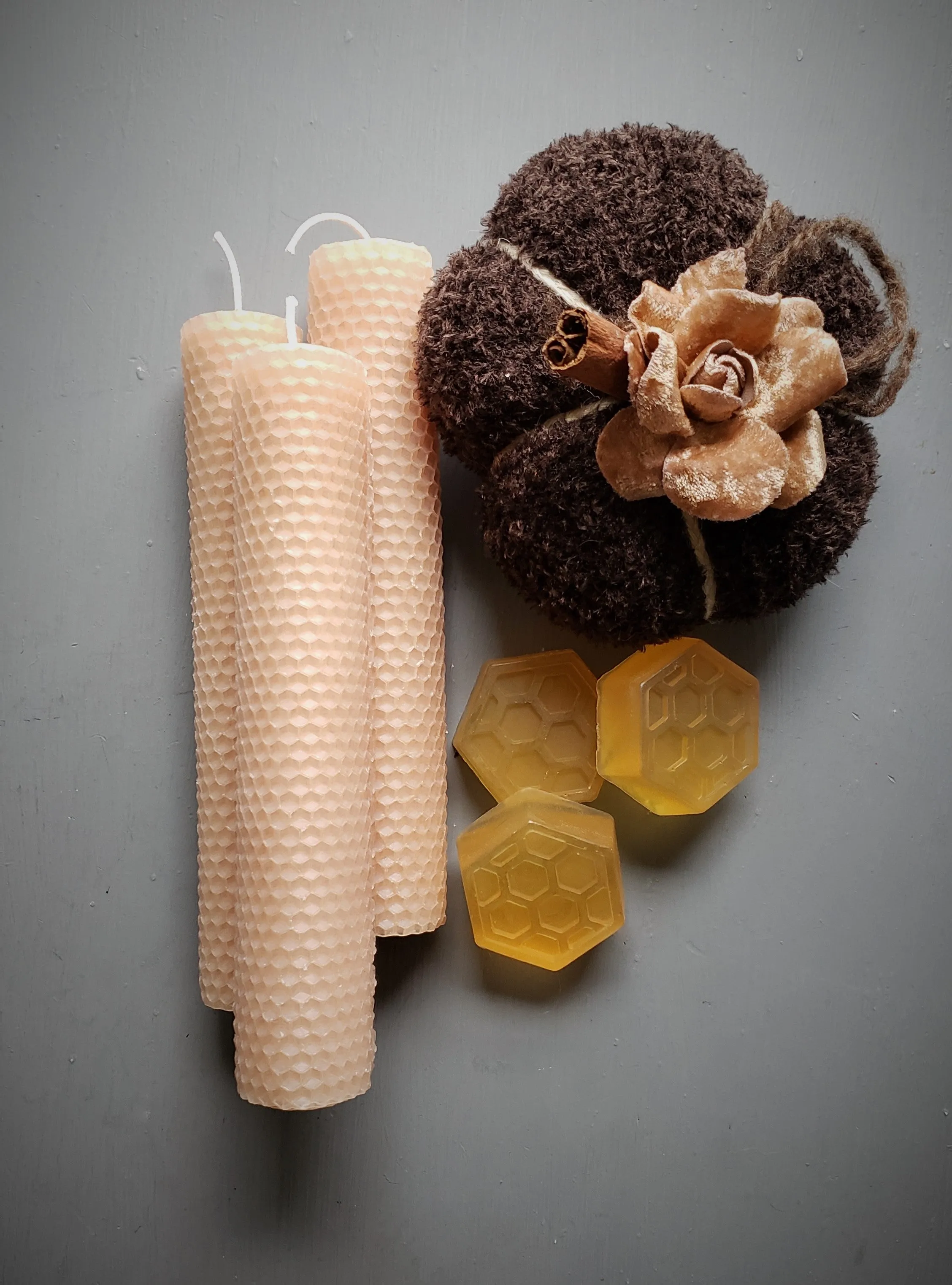 "Milk Chocolate" Brown Knit Pumpkin Pillow Pouf, Cinnamon Stick Stem