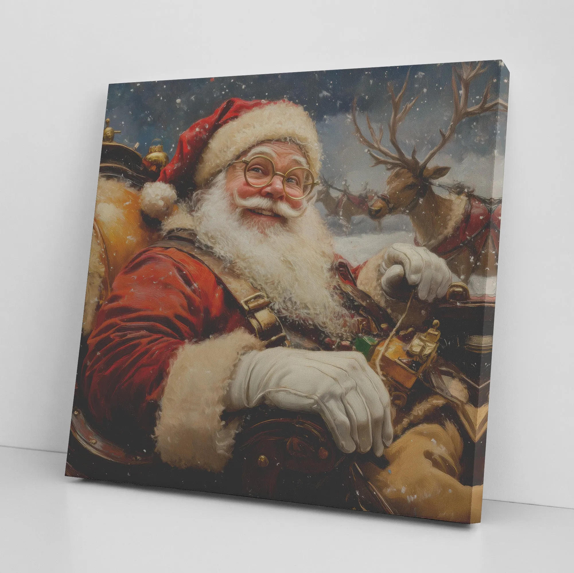 Santa Art - Send Off in Sleigh