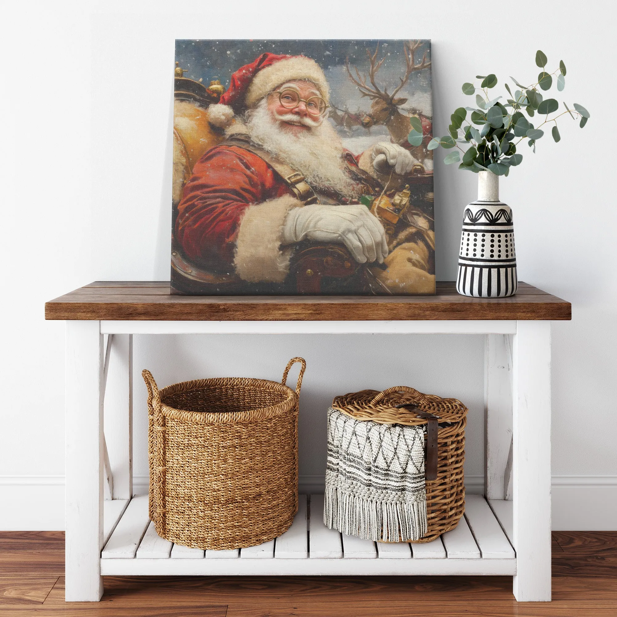 Santa Art - Send Off in Sleigh