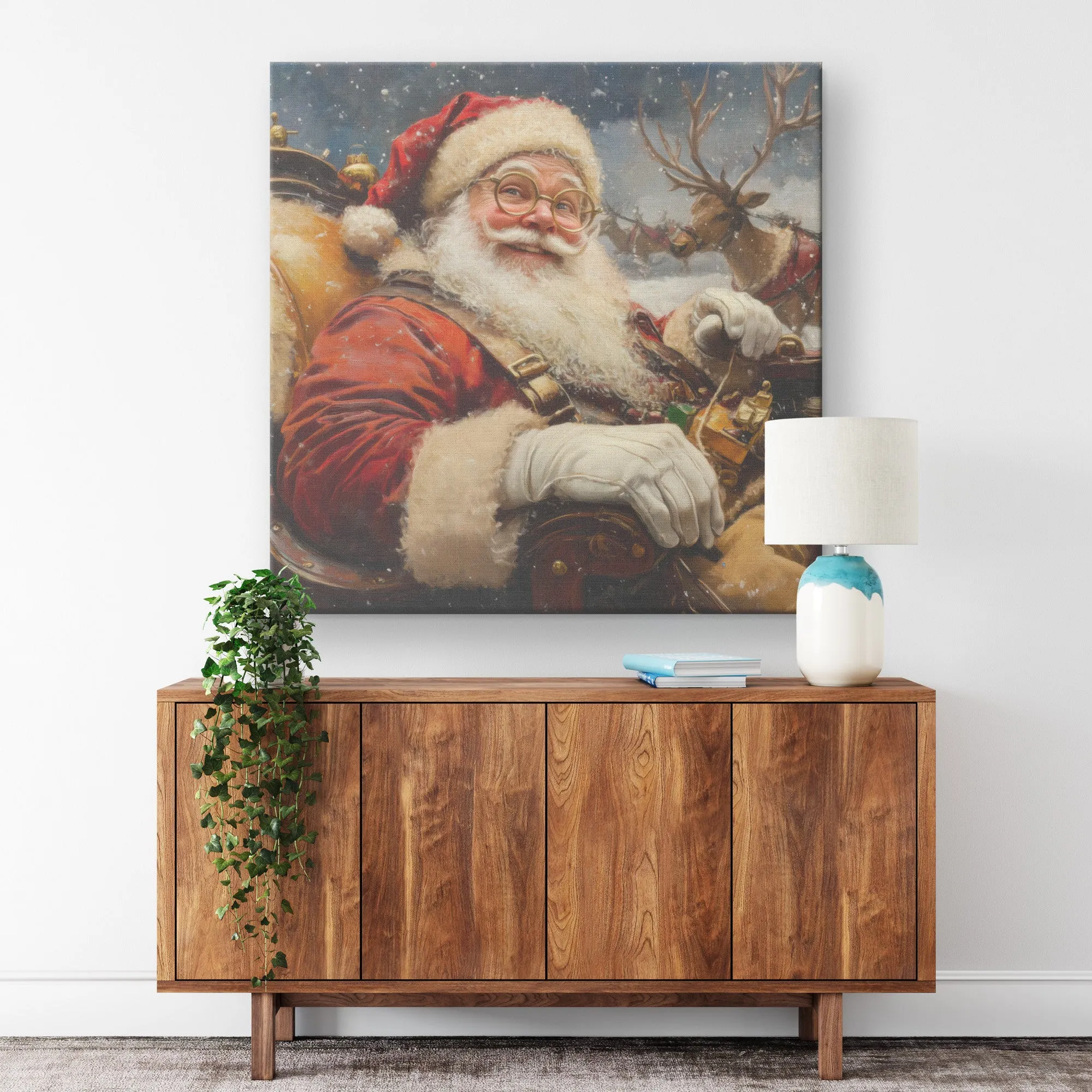 Santa Art - Send Off in Sleigh