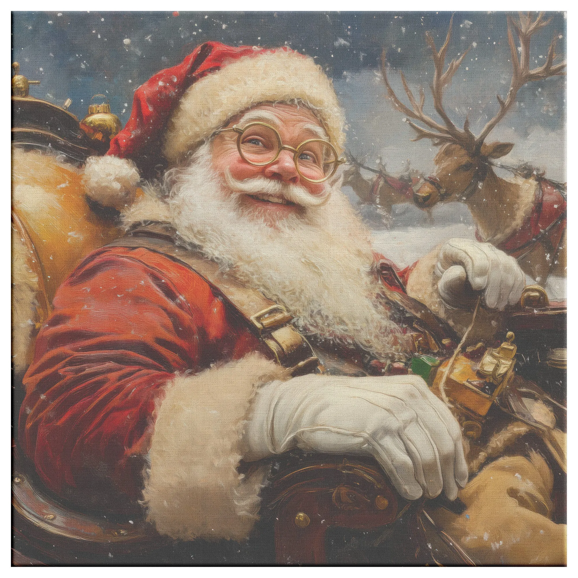 Santa Art - Send Off in Sleigh