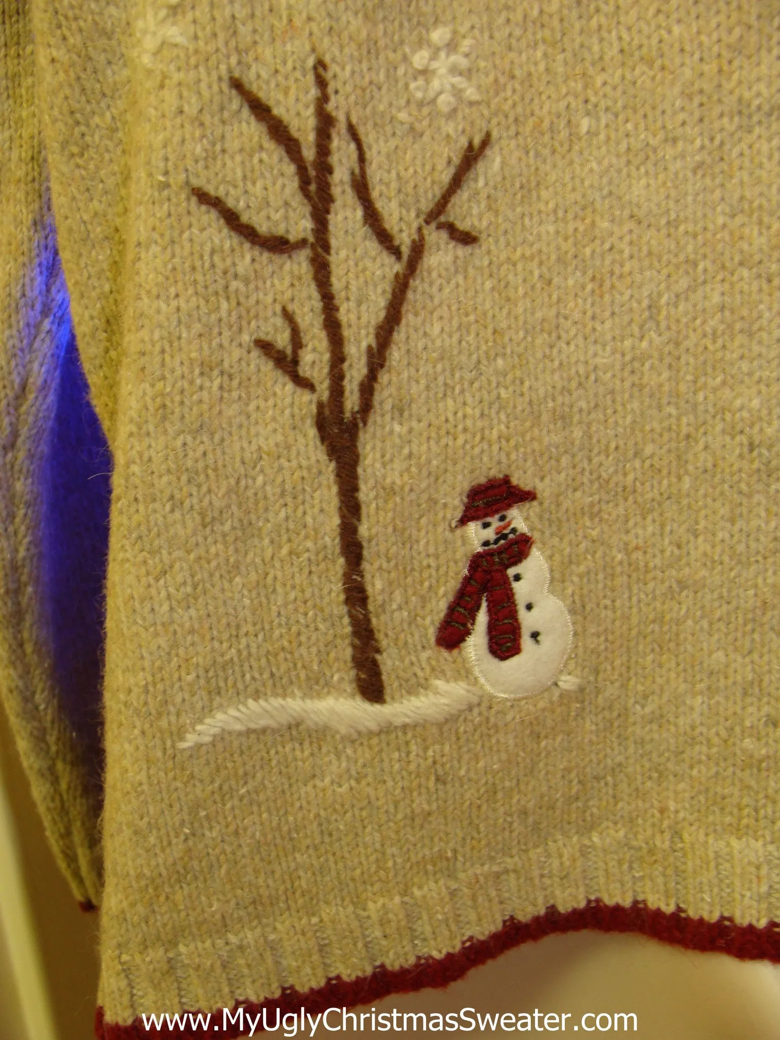 Snowy Cozy Red Barn Light Up Ugly Xmas Sweater